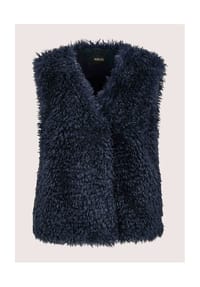 MADELEINE - Faux-Fur-Weste mit langem Flor - dunkelblau