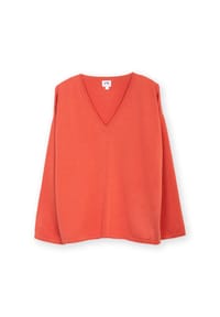 KITE - Damen Loscombe Strickpullover gebrannte Orange Bio-Baumwolle - orange