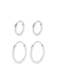 KUZZOÍ - Ohrringe Herren Creolen Set Duo Basic 925 Silber - Gold