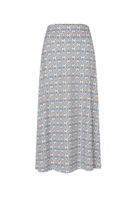 MORE & MORE - Gerader Rock, Gummibund, für Damen - BLUE / CLAY BROWN