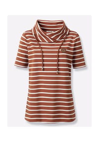 Witt - Sweatshirt - cognac-weiß-gestreift