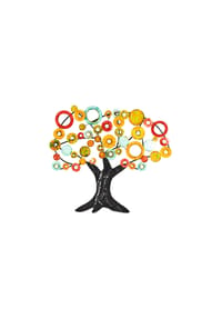 GILDE - Wandrelief Baum - mehrfarbig