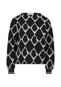 BETTY BARCLAY - Sweatshirt mit Rippbündchen - Schwarz/Beige