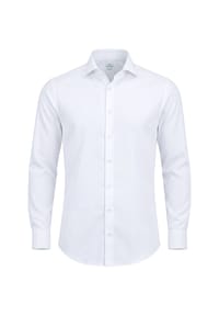 Vercate - Bügelfreies Hemd, Twill Baumwolle, weiß - Hellblau
