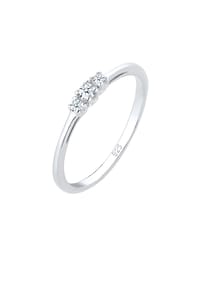 elli. DIAMONDS - Ring Verlobungsring Diamant (0.06 Ct.) Zart 925 Silber - Rosegold