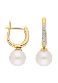 Adelia's - Damen Gold Schmuck 333 Gold Ohrringe  Creolen mit Zirkonia Ø 11 mm - gold