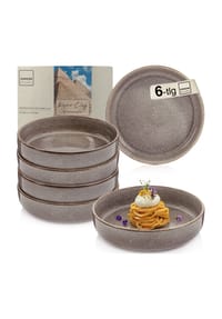 SÄNGER Steingut Geschirrserie Kairo Graphit - Kairo Graphit - Grau, Braun-Tafelservice Kairo Graphit 18 teilig