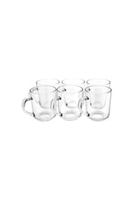 COFI - Gläser-Set mit Henkel 6-teilig - 220 ml, transparent & hitzebeständig - Transparent 9 x 7,5 cm