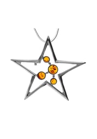 OSTSEE-SCHMUCK® - Kette mit Anhänger , Stern , Silber 925/000 - silber