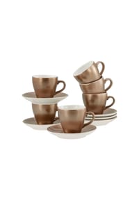 CreaTable - Golden Days Weiss, Espressoset 12-tlg - Weiss
