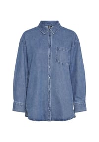 PIECES - Langarmbluse - Medium Blue Denim