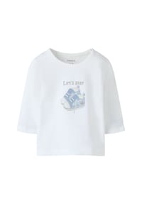 name it® - BB LS Shirt, BRIGHT WHITE, 80 - BRIGHT WHITE