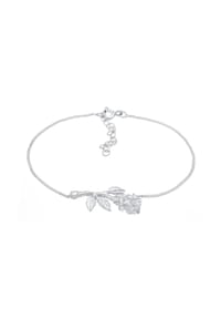 elli. - Armband Zarte Panzerkette Rosen-Anhänger 925Er Silber - Gold