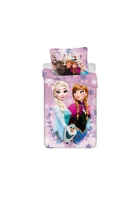 Disney - Disney Frozen Bettwäsche-Set 140x200 cm + 70x90 cm aus 100% Baumwolle - Lila 140x200 cm