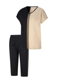 SIEH AN! - Capri-Schlafanzug - schwarz-beige