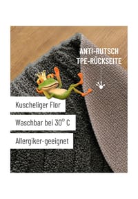 WECONhome Badteppich Fiete - Hoch-Tief-Effekt - Badteppich - anthrazit grau
