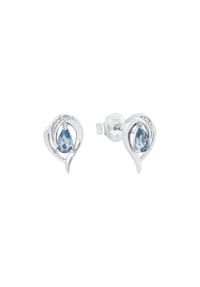 amor - Ohrstecker für Damen, 925 Sterling Silber, Zirkonia synth. - Blau
