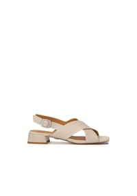 Kazar - Ledersandalen mit niedrigem Absatz - Beige