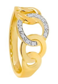 VANDENBERG - Damen Ring, 375er Gold mit 10 Diamanten, zus. ca. 0,04 Karat - 