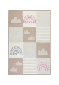 ESPRIT - Kinderteppich Lovely Rainbow - Wendeteppich mit Wolken & Regenbogen - beige