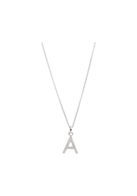 SMART JEWEL® - Kette Buchstabe A mit Zirkonia Steine, Silber 925 - silber