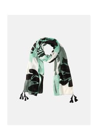 olsen - Schal mit vollflächigem Blätterprint - Mint Green
