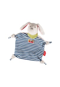 sigikid® - Schnuffeltuch Hund ,  für Babys und Kleinkinder - weiß/blau/rot
