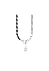Thomas Sabo Cosmic Amulet - Collier aus Onyx-Beads und Gliederkette mit weißen Steinen - schwarz