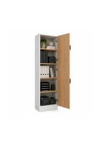 VCM. - Mehrzweckschrank mit 2 Drehtüren, 52 x 183 x 30 cm, Wohnzimmerschrank, Büroschrank und Aufbewahrungsschrank mit 5 Fächer - Dilos - Anthrazit / Honig-Eiche