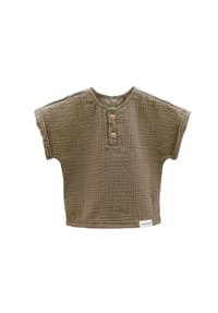 maximo® - GOTS MINI BOY-Hemd, kurzer Arm Musselinstoff - altindigo-weiß-streifen