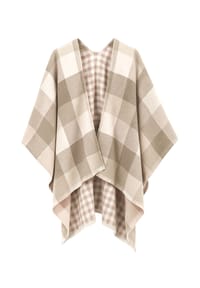 collezione alessandro® - Poncho Karo kuschelweich, Made in Italy - beige