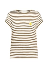 CARTOON - Rundhals-Shirt mit Streifen - Cream/Khaki