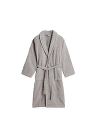 GANT - Unisex Bademantel - JACQUARD HERRINGBONE ROBE, Schalkragen, Fischgrätmuster - Grau