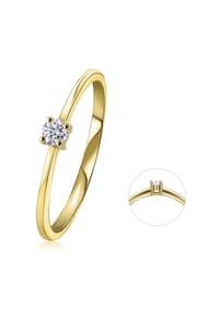 ONE ELEMENT Timeless Diamonds - 0,10 ct Diamant Brillant Ring aus 585 Gelbgold - gold