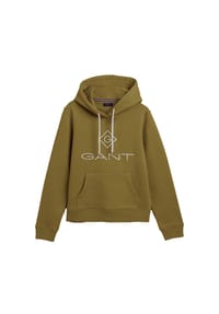 GANT - Damen Hoodie - Lock Up Sweat Hoodie, Kapuzen-Pullover, Logo Stickerei - Grün (Utility Green)