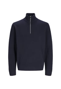 JACK & JONES - Pullover Milano Strickpullover Troyer - dunkelblau