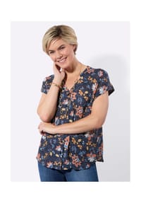 Witt - Druckbluse - erdbeere-eucalyptus-bedruckt
