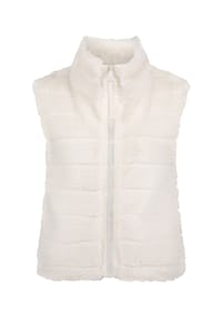 BETTY & CO - Kunstfell-Weste mit Stehkragen - 1032 WHITE SAND