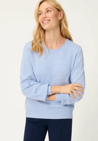 olsen - Pullover mit feiner Strickstruktur - Cloud Blue Melange