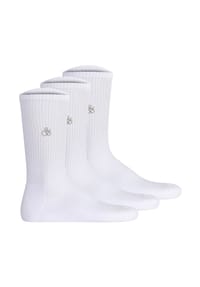 SCOTCH & SODA - Herren Socken, 3er Pack - 1/2 Terry Cotton Crew, One Size, einfarbi - Schwarz