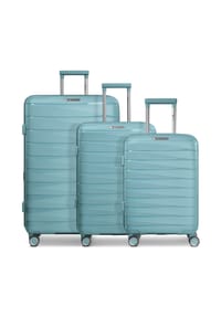 FRANKY London - London 4 Rollen Kofferset 3-teilig mit Dehnfalte - black