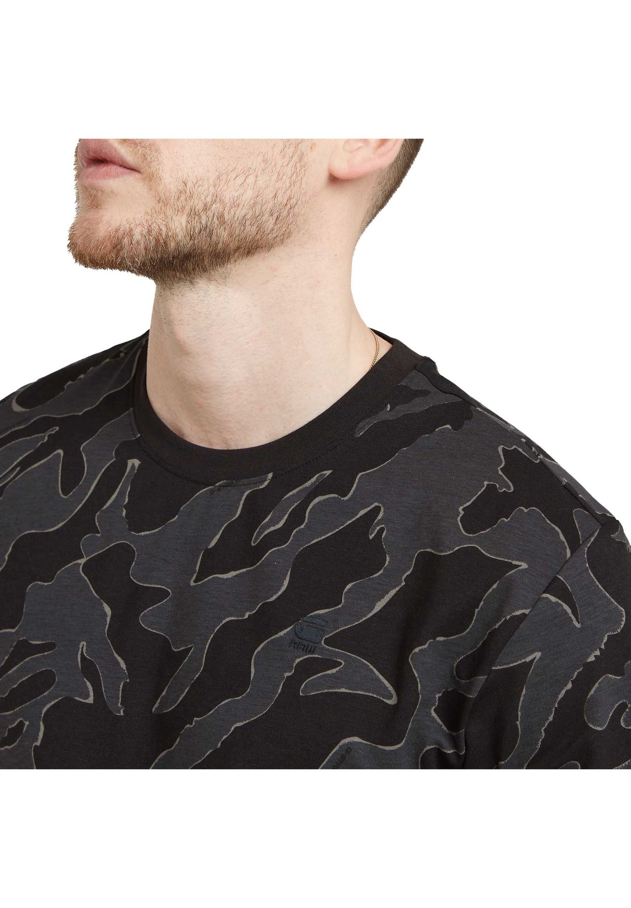 G STAR RAW Herren T Shirt Camouflage Island Camo Rundhals Bio Baumwolle GALERIA