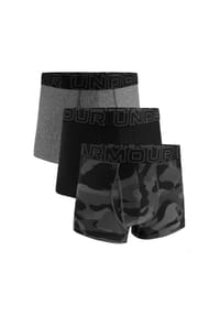 UNDER ARMOUR - Herren Boxershorts, 3er Pack - Performance Tech Trunks - Novelty 3", Camouflage, Stretch - Schwarz/Grau