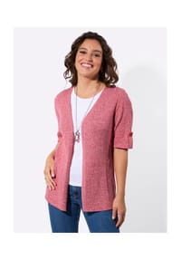Witt - Strickjacke - erdbeere-weiß-meliert