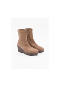 ROSA amada - Damen-Keilstiefeletten, Farbe Taupe - beige