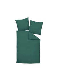 Janine® - Bettwäsche 2 teilig - Mako-Soft-Seersucker, Baumwolle, bügelfrei, uni - Grün