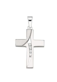 Adelia's - Damen Silber Schmuck 925 Silber Kreuz Anhänger mit Zirkonia - silber
