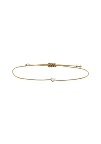 MONCARA - Damen Stoffarmband, 375er Weißgold, 1 Diamant ca. 0,004 Karat - Weißgold/beige