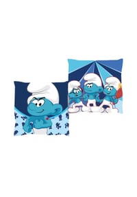 COFI - Die Schlümpfe Zierkissen 1 Stück Dekokissen 38 × 38 cm für Fans aller - Blau 38x38x15 cm
