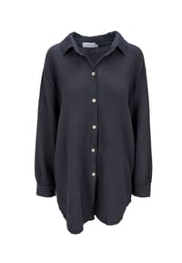 Seasons of April - Bluse SUSIE MUSSELIN OVERSIZED Damen Musselinbluse aus 100% Baumwolle, Gr. S/M & L/XL - Anthrazit